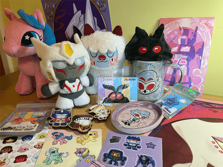 A handmade Weeformer plush